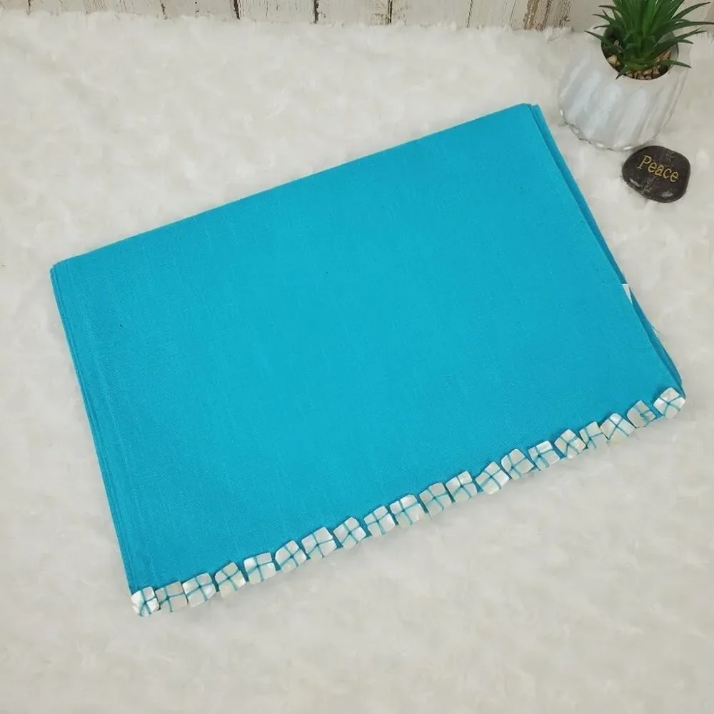 Seashell Embellished Table Runner Teal 14